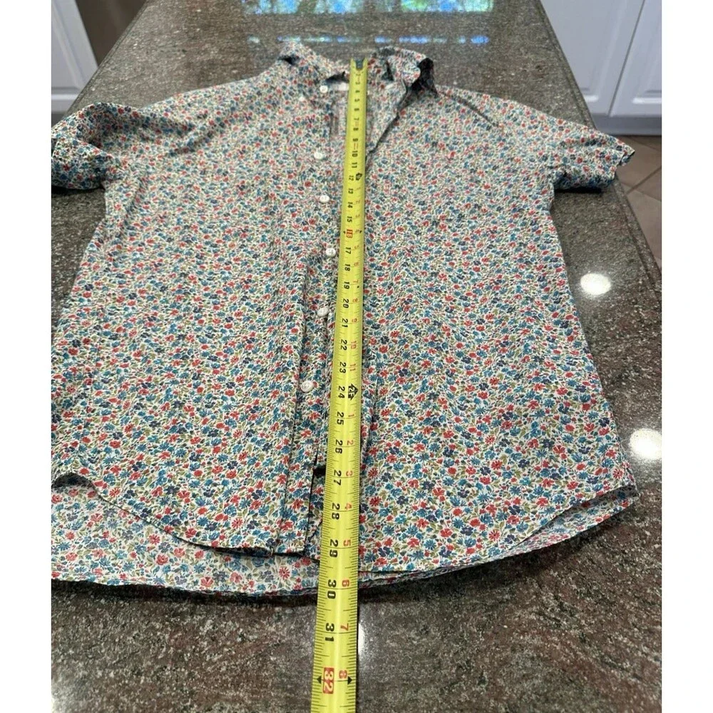 J. Crew Button-Down Shirt Size S Mini Floral 100% Cotton light ‎ Weight Soft